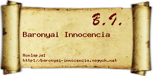 Baronyai Innocencia névjegykártya